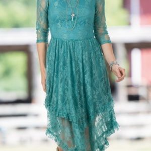 Rods dusty fields xxl turquoise lace dress boho